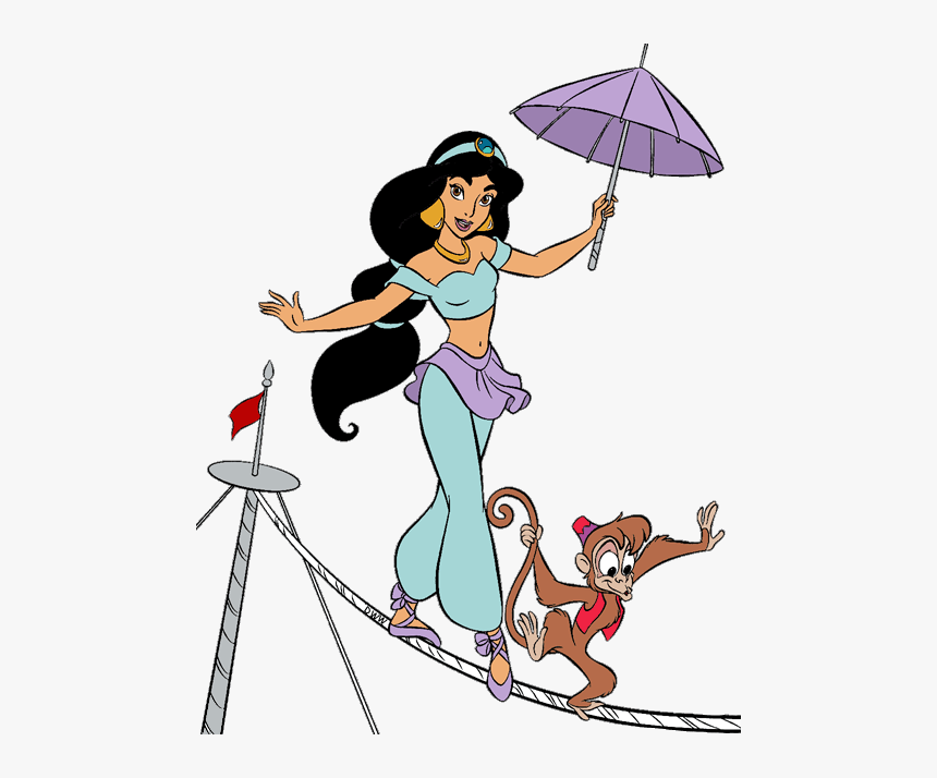 Jasmine Clip Art - Princess Jasmine And Monkey, HD Png Download