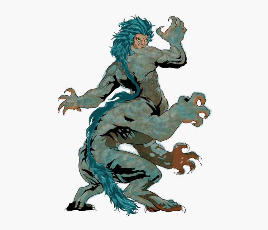 Blue Hair, Green Skin, Big Orc-like Teeth - Illustration, HD Png Download