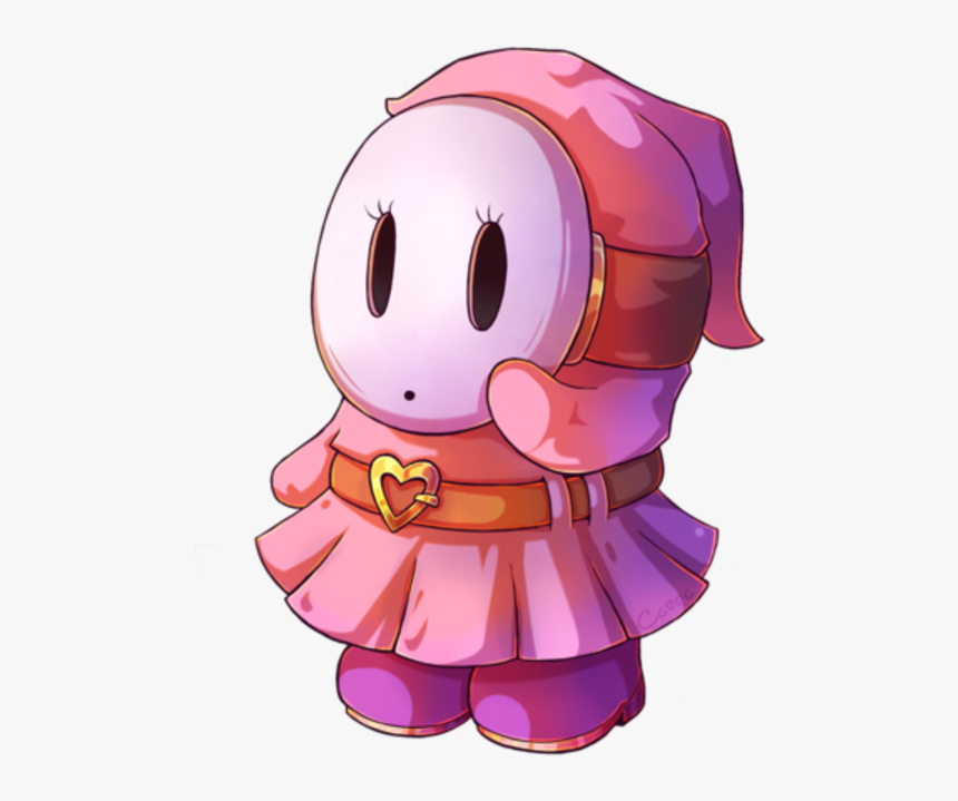 Mario Pink Nose Vertebrate Purple Cartoon Fictional - Girl Shy Guy, HD Png Download