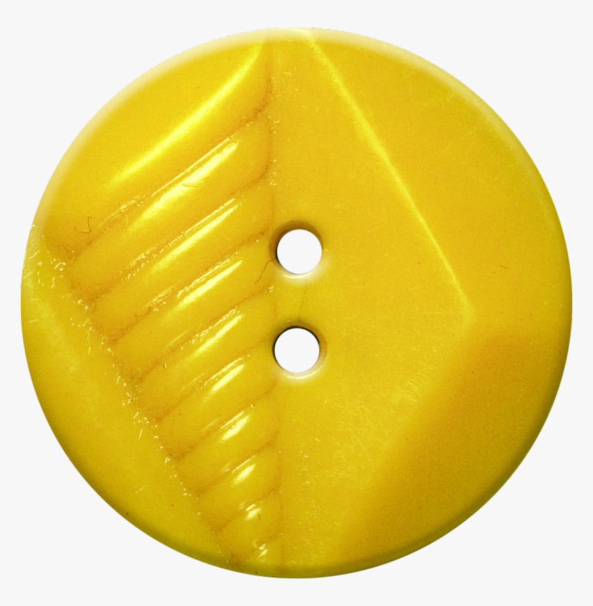 Button With Diamond And Diagonal Line Design, Yellow, HD Png Download