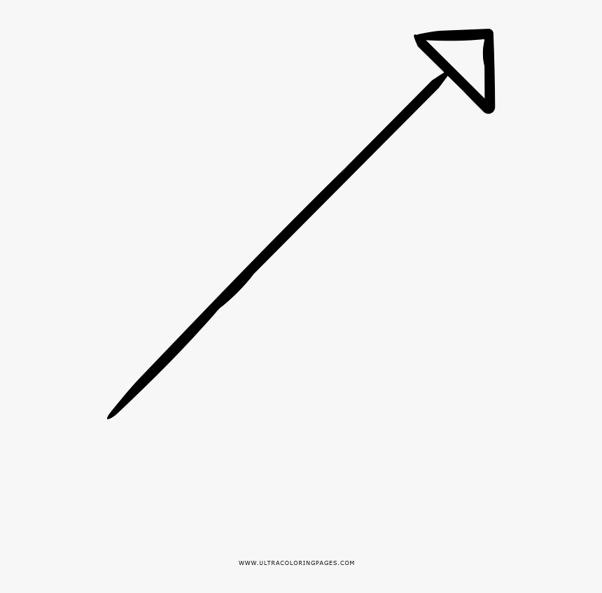 Diagonal Arrow Coloring Page - Line Art, HD Png Download