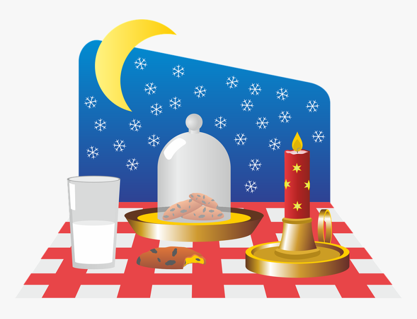 Christmas, Christmas Time, Advent, Table, Milk, Cookies - Illustration, HD Png Download
