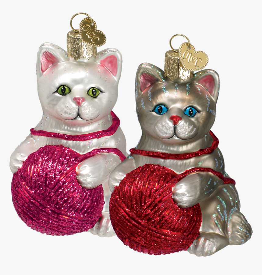 Kitten Ornaments With Ball Of Yarn - Елочные Игрушки Животные, HD Png Download