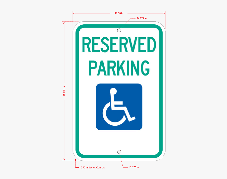 Reserved Handicap Parking Sign With Symbol - Parking Sign, HD Png Download