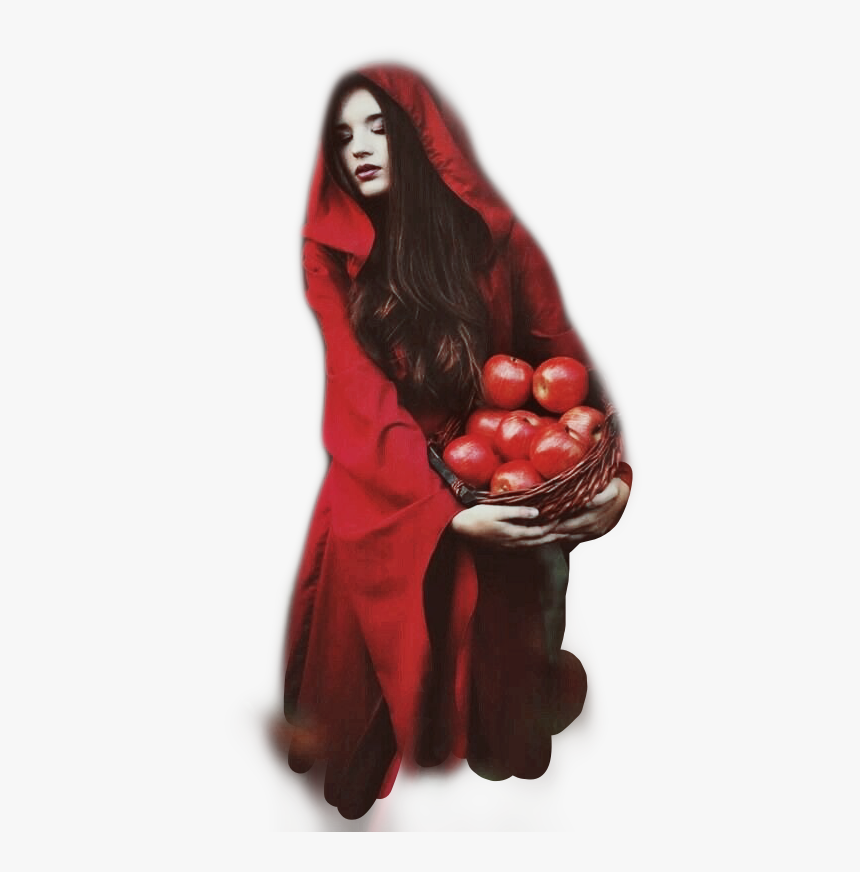 #red #cape #apples #basket #brunette #girl #hood #freetoedit - Photography, HD Png Download