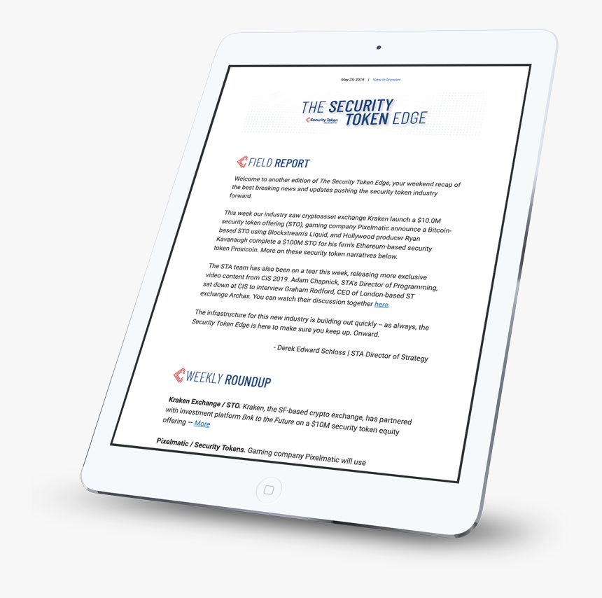 Security Token Edge Newsletter - Transaction Application Crypto Monnaie, HD Png Download