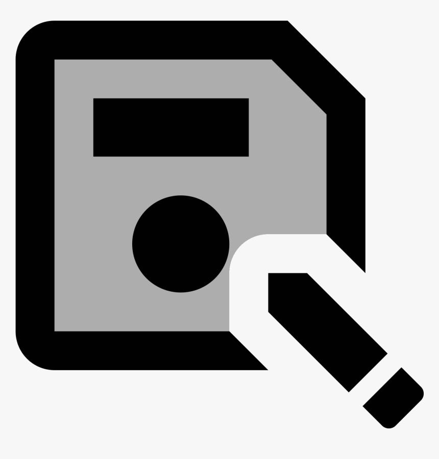 This Is A Picture Of A Floppy Disk With A Pencil On - Circle, HD Png Download