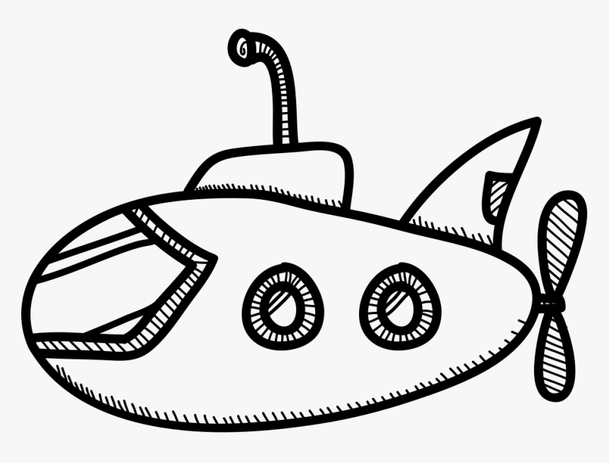 Submarine - Means Of Transport Ship Black And White, HD Png Download