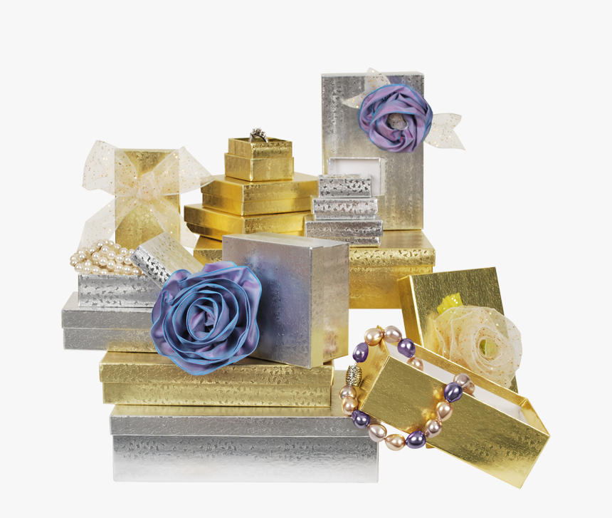 Gold & Silver Foil Jewelry Boxes - Wrapping Paper, HD Png Download