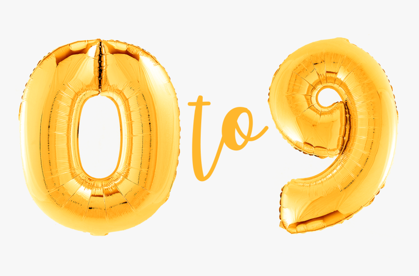 0 9 Gold 30 Foil Number - Pj Mask Number 0, HD Png Download