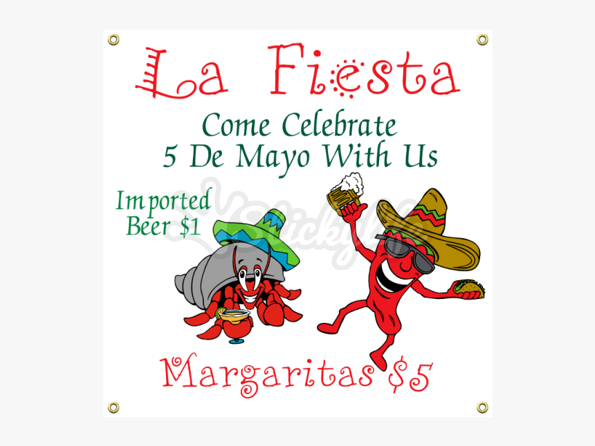 5 De Mayo Vinyl Banner - Cartoon, HD Png Download
