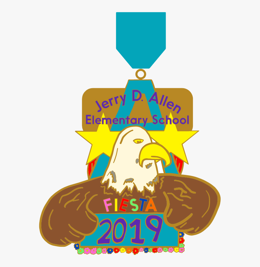 Allen Fiesta Medal With Eagle Mascot And Stars, HD Png Download