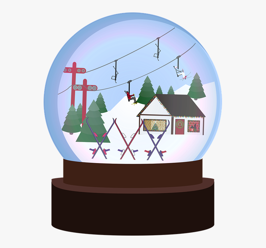 Graphic, Snowglobe, Winter, Ski, Skiing, Alpine - Illustration, HD Png Download