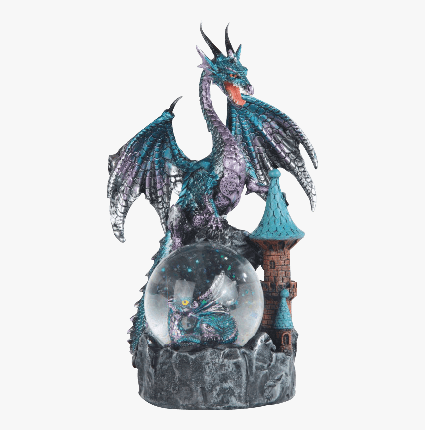 Blue Dragon On Castle Snow Globe - Snow Globe, HD Png Download