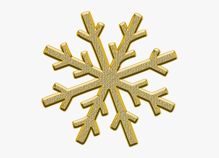 Snowflake Snow Decor Free Picture - Gold Snowflakes Transparent, HD Png Download