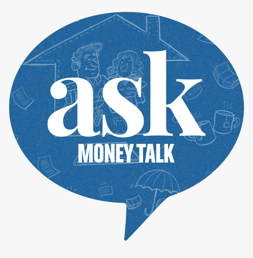 Askmoneytalk Logo With Happy Older Couple Walking Trhough - Calligraphy, HD Png Download