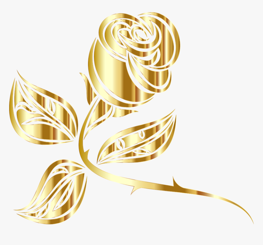 #flowerstickers #flower #florals #flowers #png #goldflower - Rose Gold Rose Clipart, Transparent Png