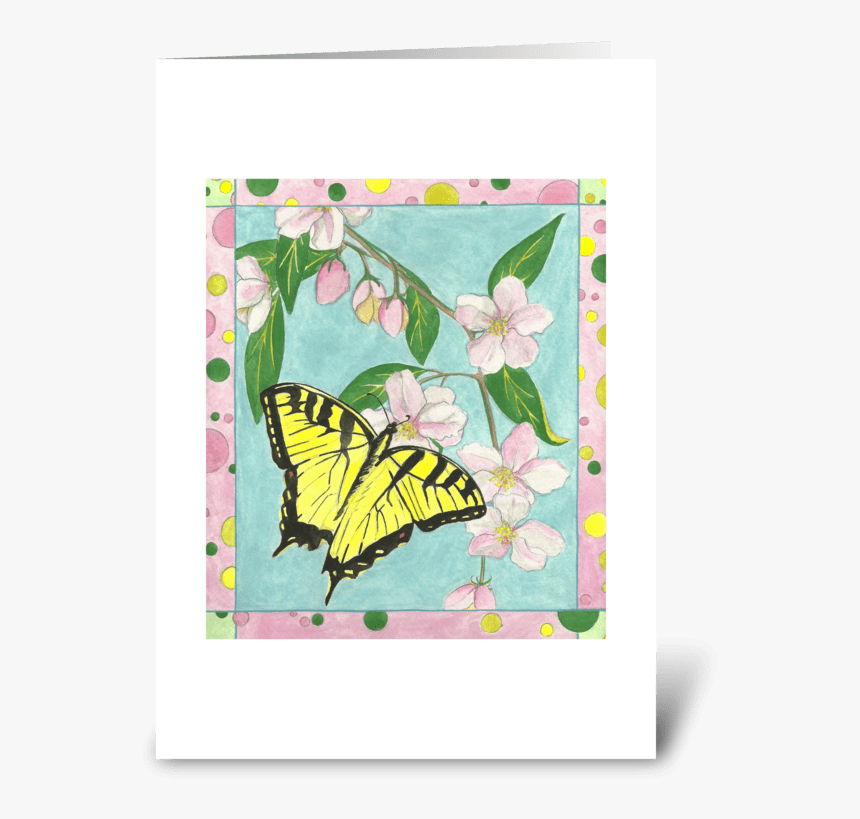 Yellow Butterfly Greeting Card - Papilio Machaon, HD Png Download