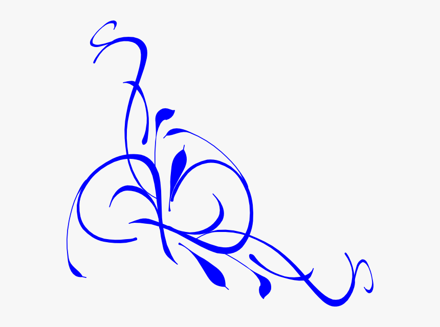 Swirl Clipart Blue Floral - Gold Swirls Png, Transparent Png