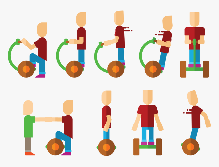 Playing Segway Vector, HD Png Download