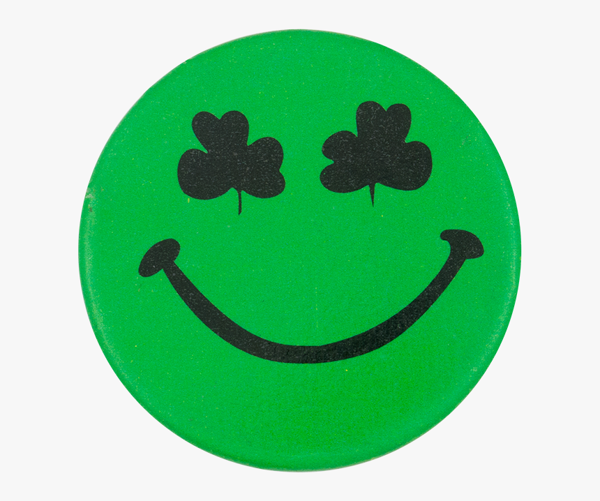 Green Shamrock Eyes 2 Smileys Button Museum - Smiley, HD Png Download