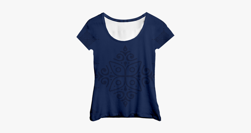Blusa Azul Com Florais Mc - Sweater, HD Png Download