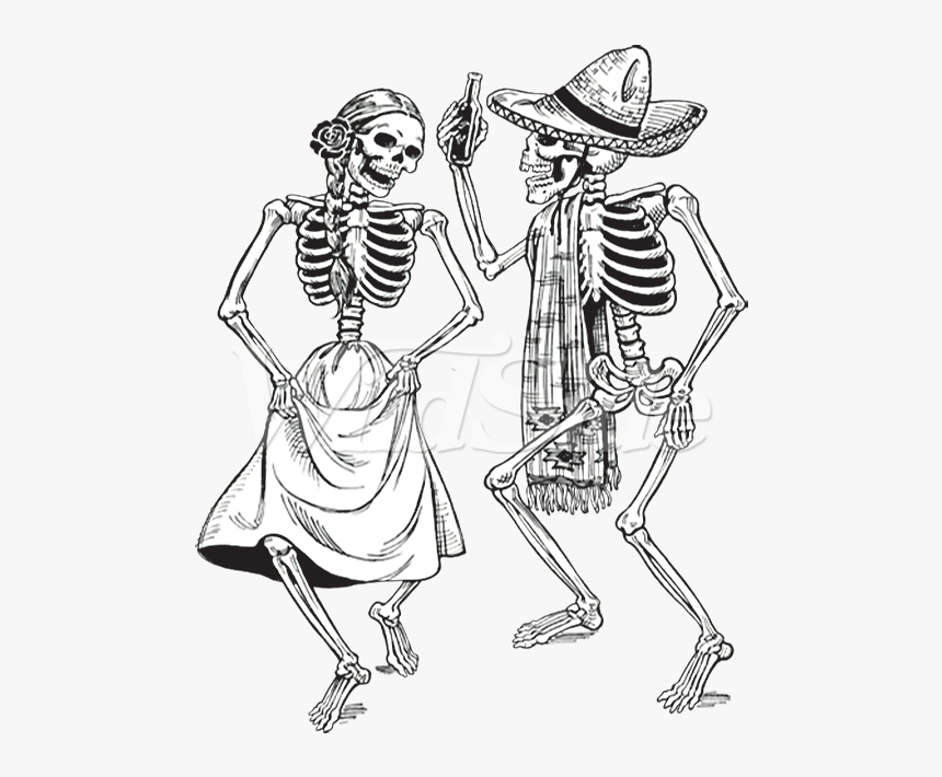 Dancing Skeletons -day Of The Dead - Dia De Los Muertos Dancing Skeletons, HD Png Download