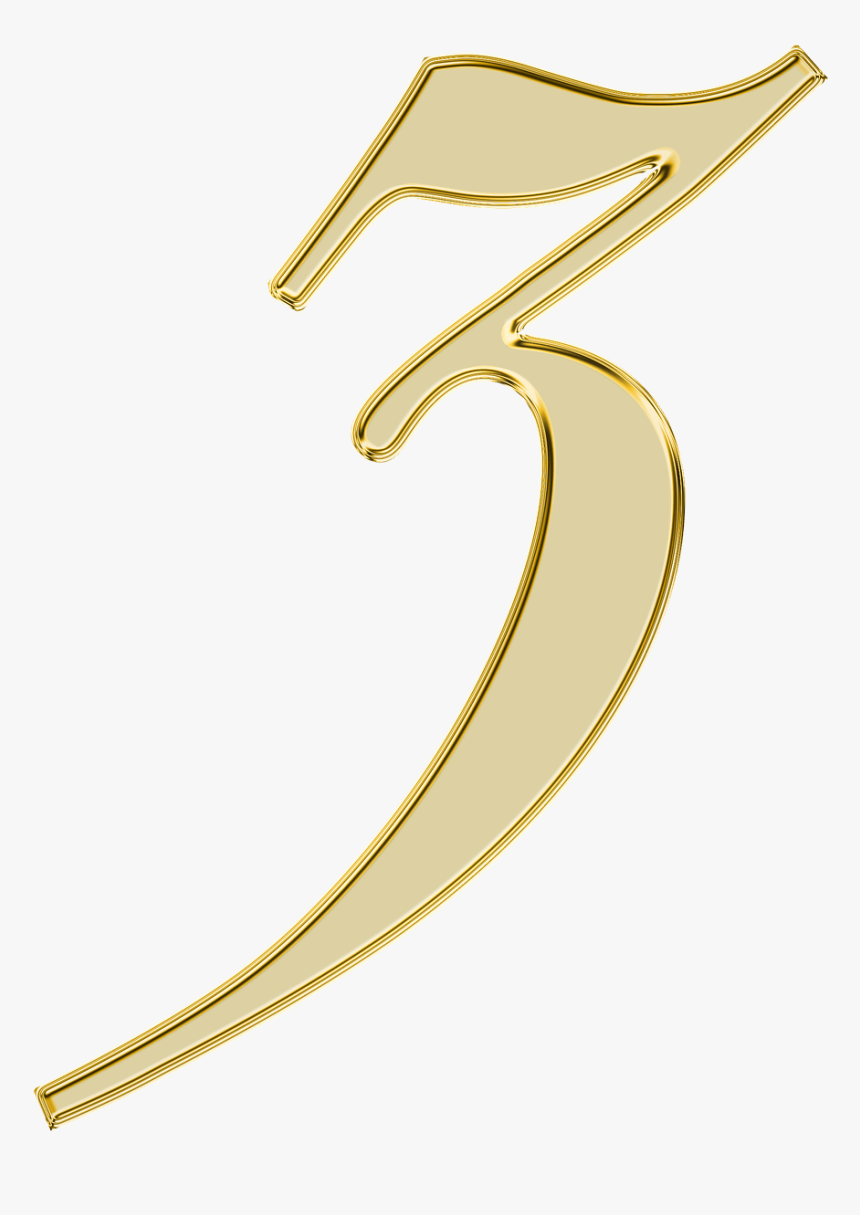 Number 3 Golden - Oro Numeros En Png, Transparent Png