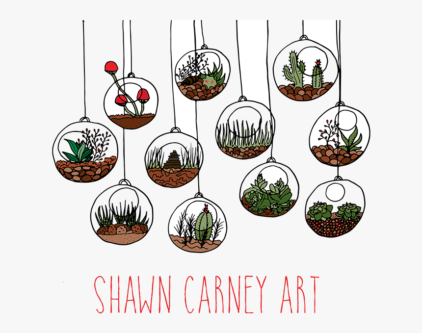 Shawn Carney Art - Terrarium Drawing Png, Transparent Png