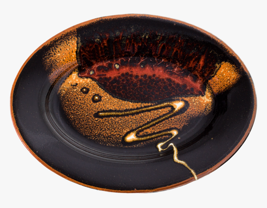 Red And Black Small Oval Plate Handmade Pottery - Earthenware, HD Png Download