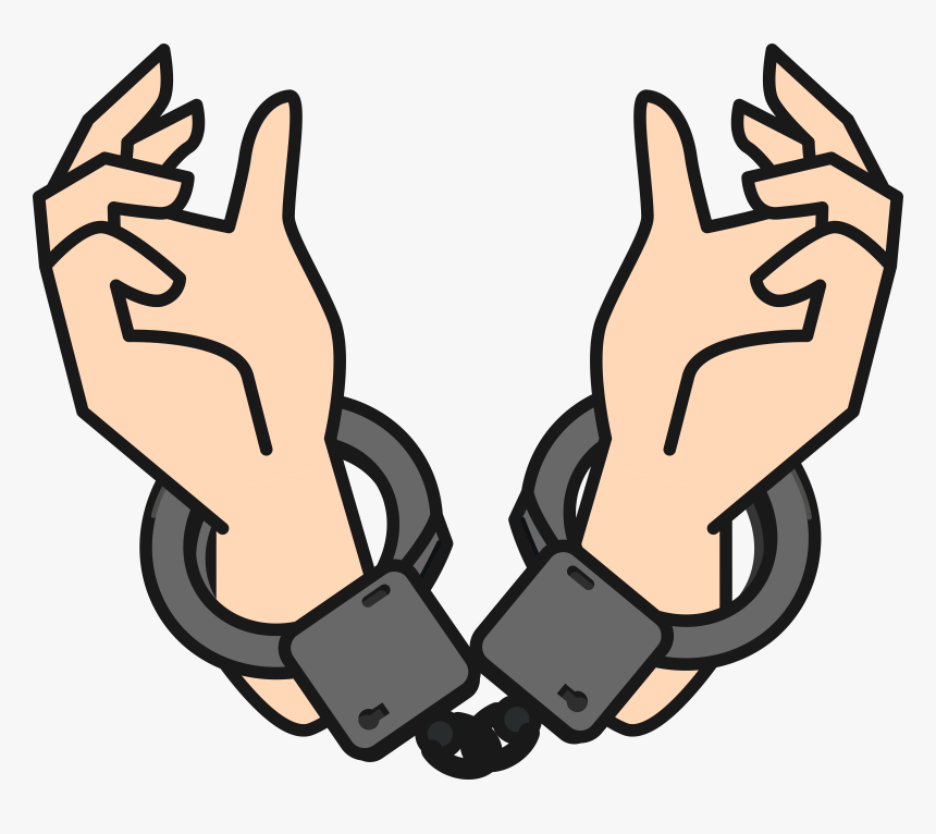 Handcuffs On Hands Clipart Balck