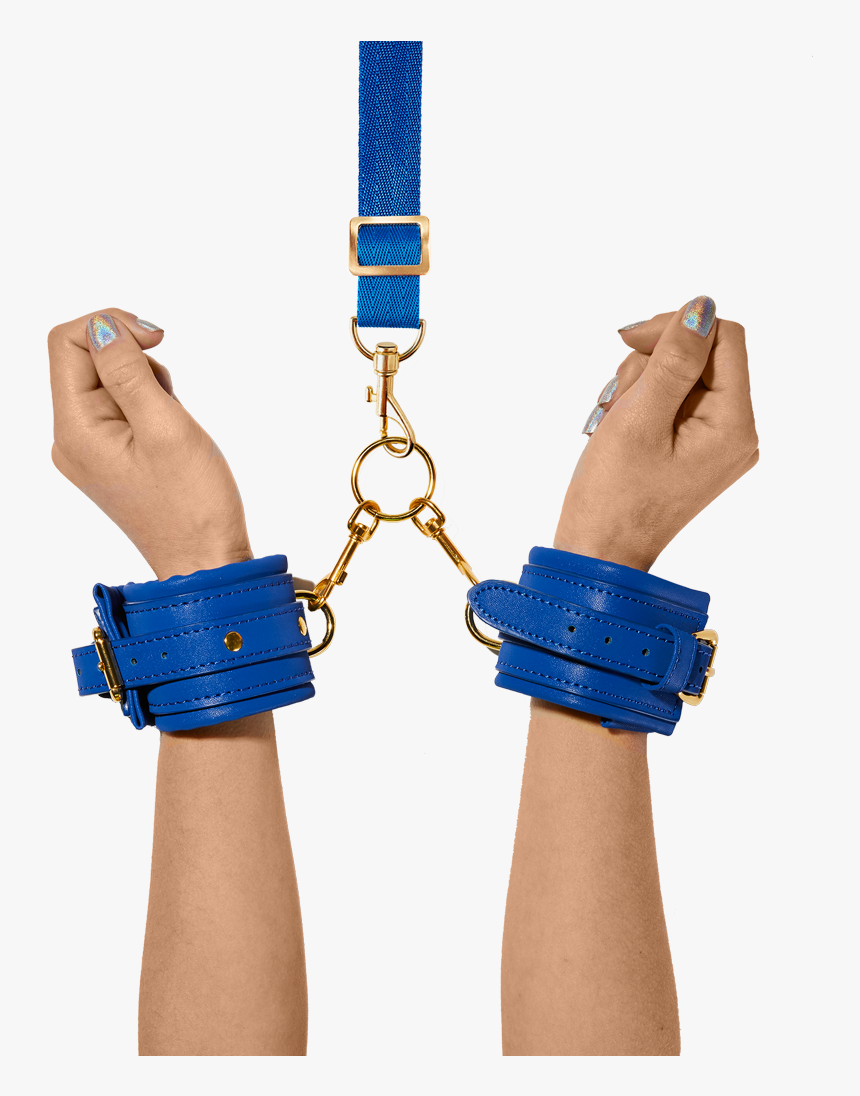 Two Hands In Adjustable Navy Blue Pvc Vegan Leather - Leather, HD Png Download