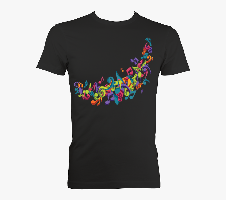 Colorful Music Notes Fitted T Shirt - Tee Shirt Ralph Lauren Rouge, HD Png Download