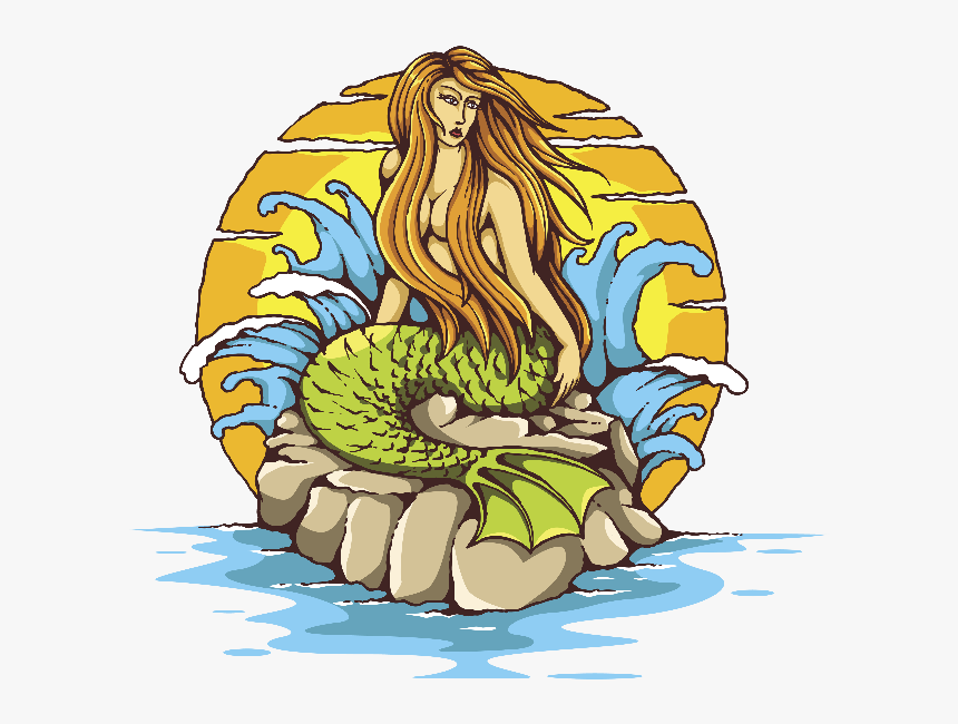 Decal Mermaid Mug Old School - Old School Mermaid Tattos, HD Png Download