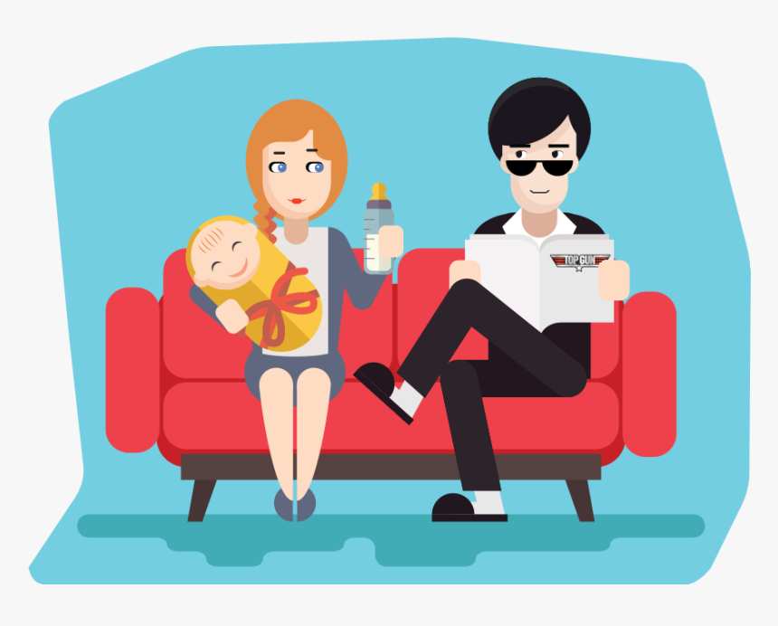 Move Over Tom Cruise, There S Room For Two - Family Flat Design Character, HD Png Download