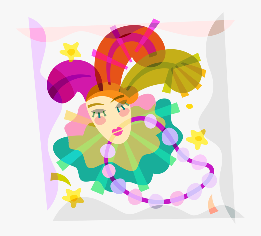Vector Illustration Of New Orleans Mardi Gras, Shrove - Mardi Gras Beads Clip Art, HD Png Download