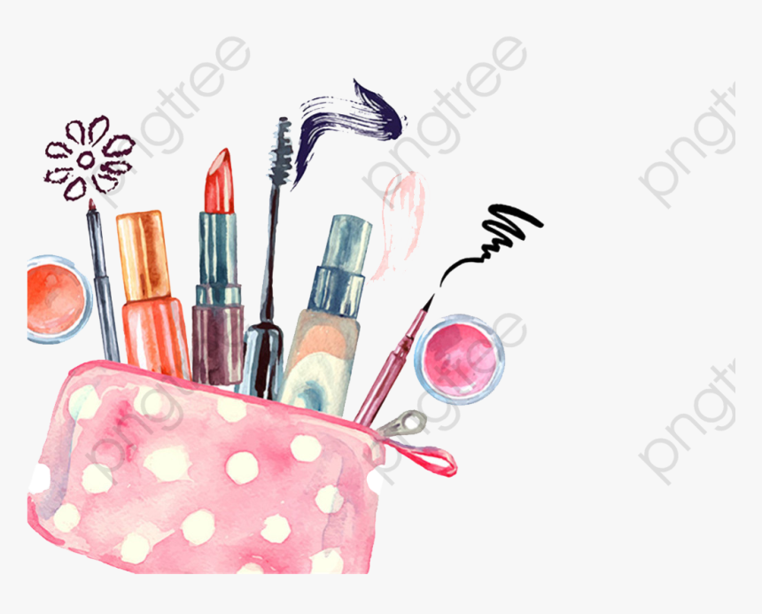 Drawing Watercolor Makeups - Makeup Png, Transparent Png
