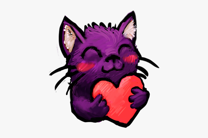 Cat Love Purple Like, HD Png Download