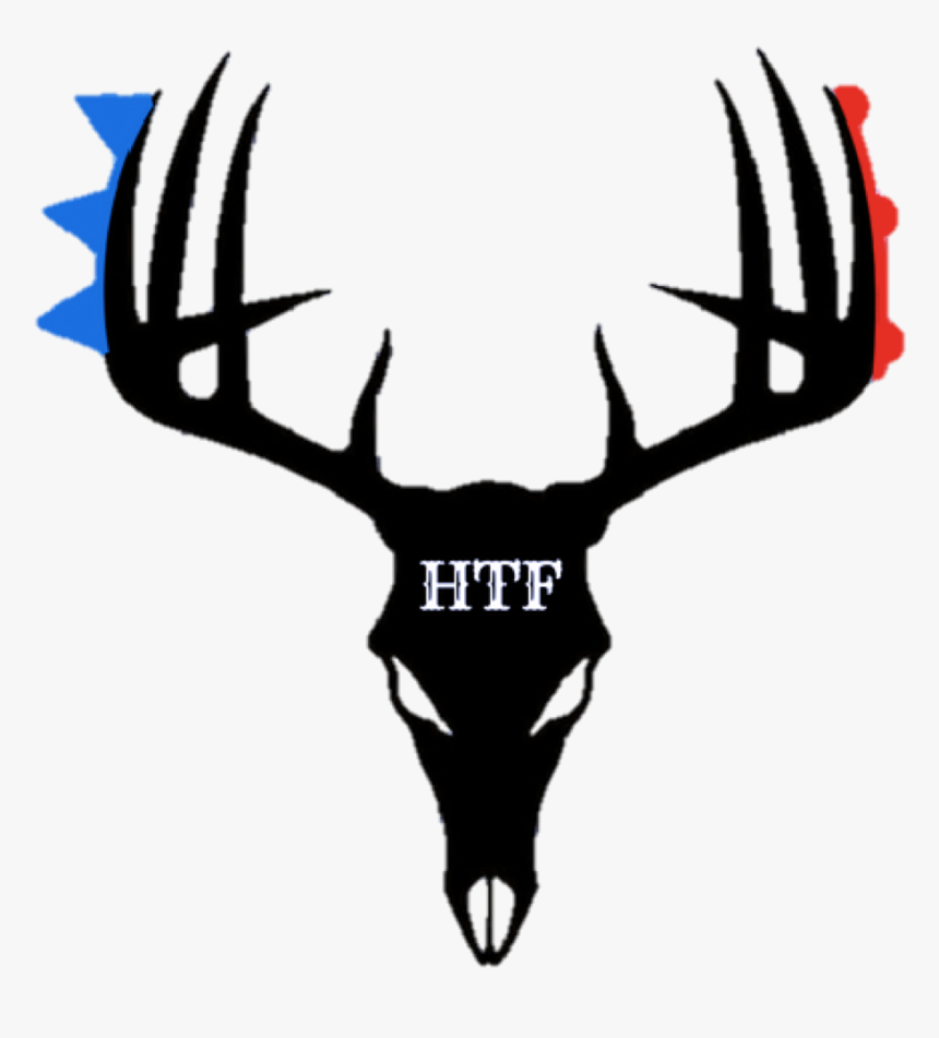 Hunt The Front - Black And White Deer Skull, HD Png Download