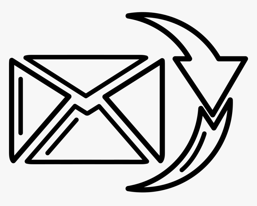 Email Envelope With Down Arrow - Line Art, HD Png Download