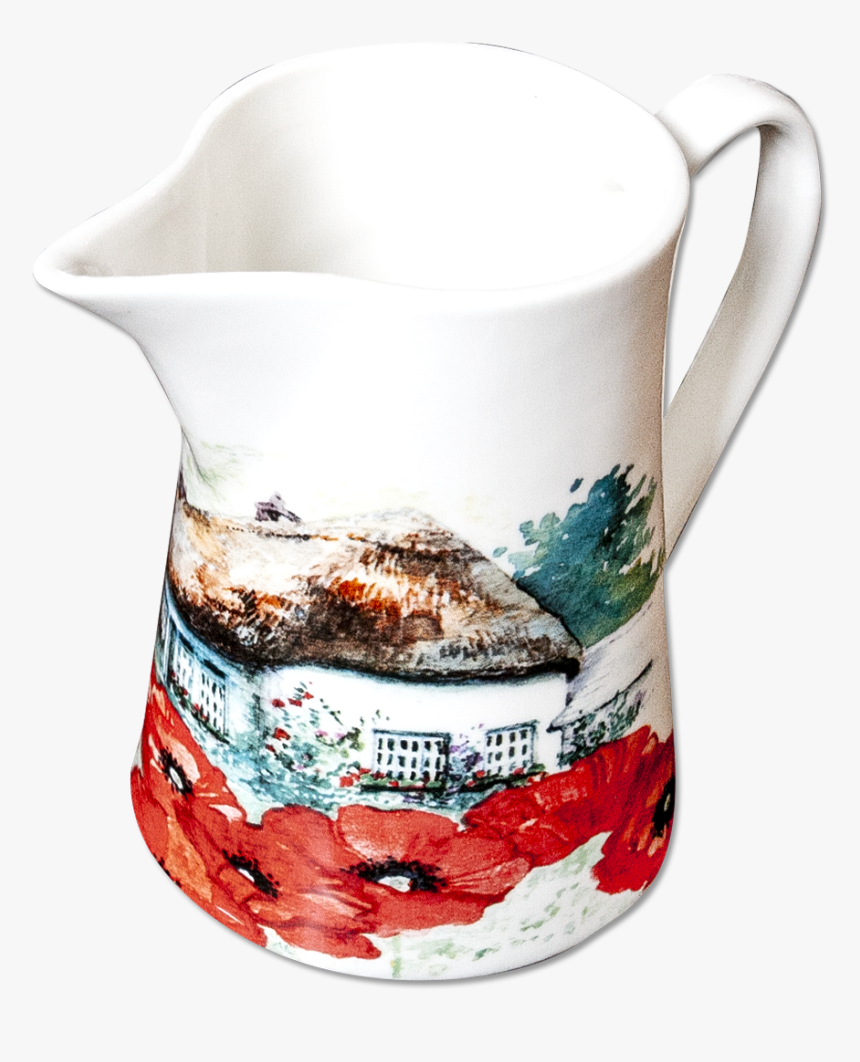 Milk Jug In Oriental Poppy Design - Ceramic, HD Png Download