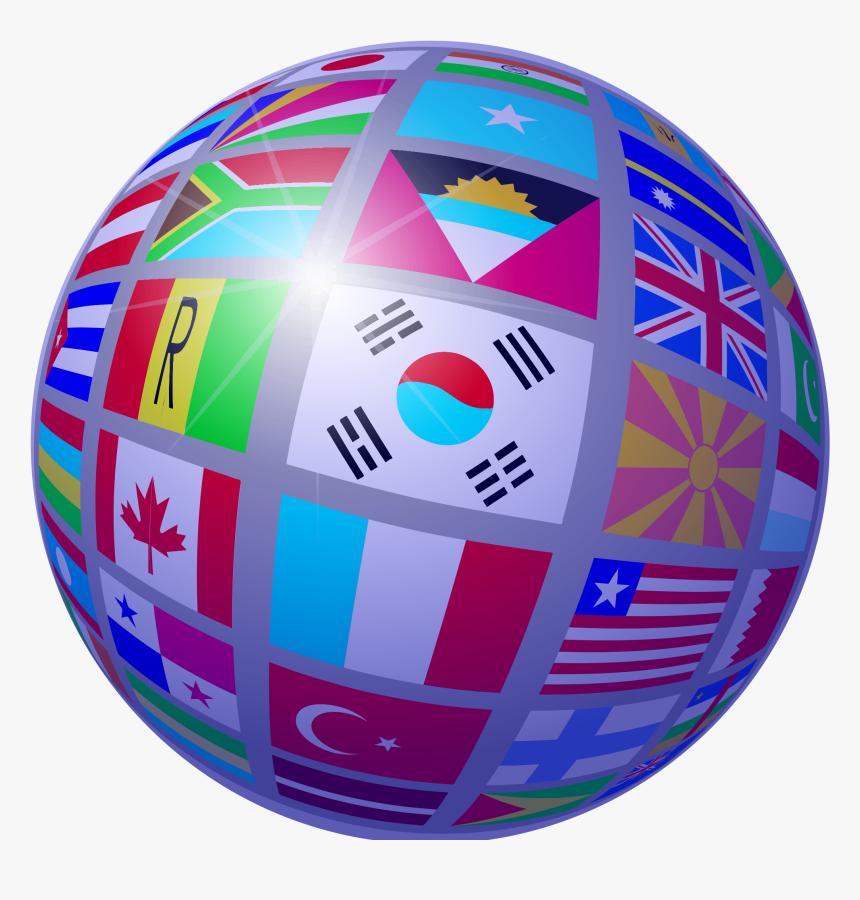 Clipart World Globe , Png Download - United Nation Flags Png, Transparent Png