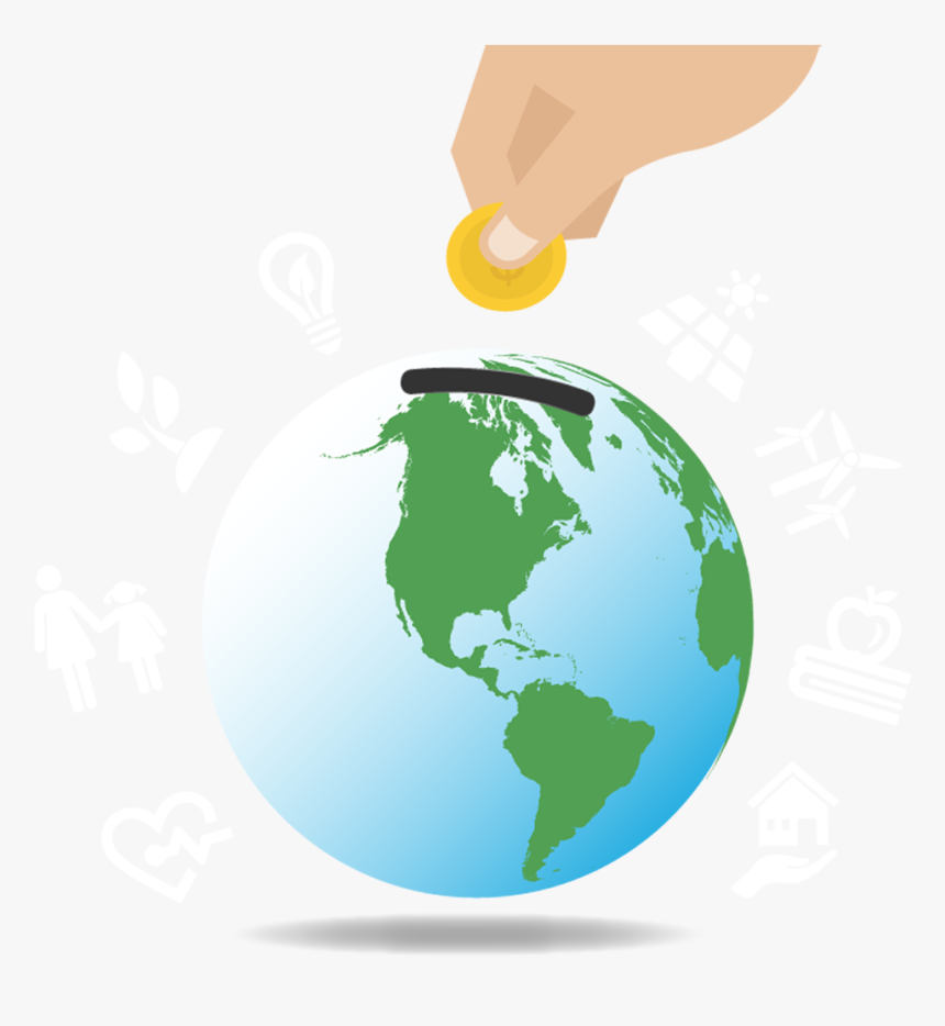 Impact Investing With Deetken Impact - Globe Black And White Us, HD Png Download