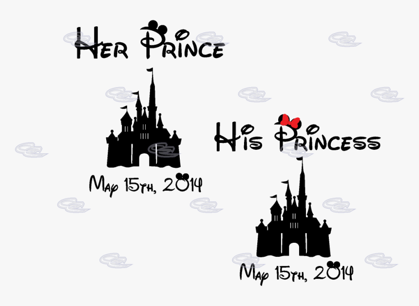 Disney Castle Silhouette Logo Png - His Princess Her Prince Hoodies, Transparent Png