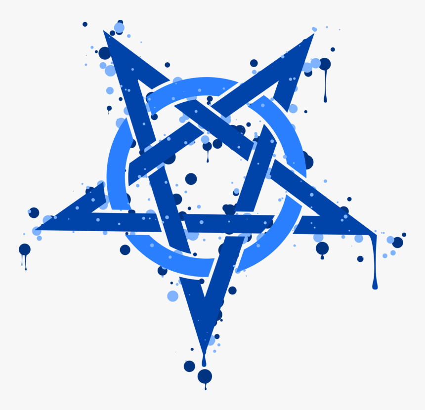 Blue,angle,symmetry - Blue Pentagram Png, Transparent Png