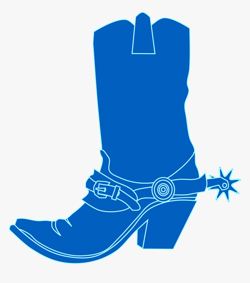 Blue Cowboy Boot Clipart, HD Png Download