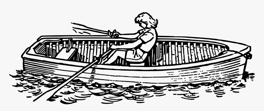 Line - Rowing A Boat Clipart Black And White, HD Png Download