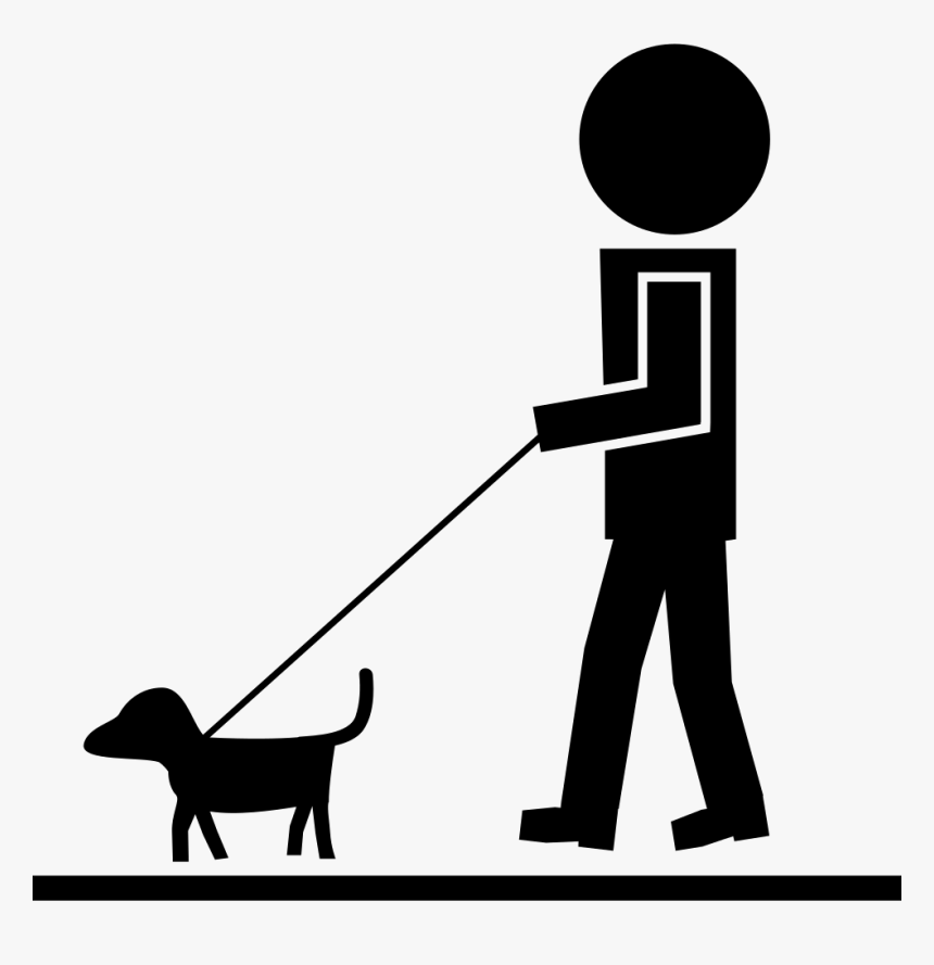 Man Walking With Pet Dog And A Cord - Walking And Talking Icon, HD Png Download