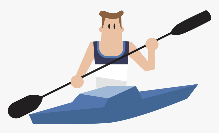 Transparent Canoe Clipart - Rowing Cartoon Png, Png Download