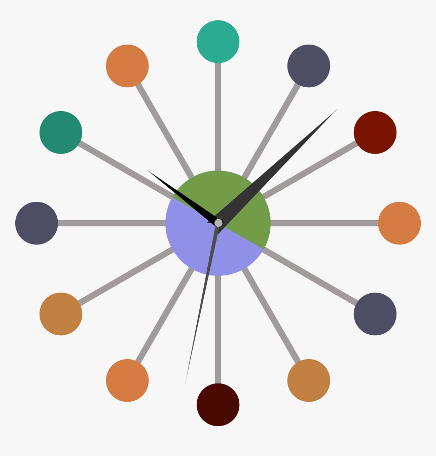 Startburst Wall Clock - Herman Miller Ball Clock, HD Png Download